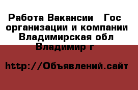 Работа Вакансии - Гос. организации и компании. Владимирская обл.,Владимир г.